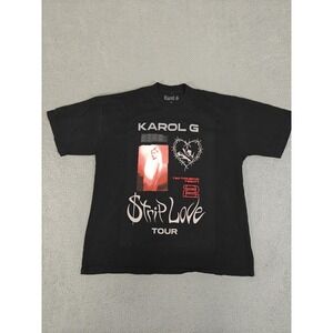 Karol G Shirt Mens XL Black‎ Strip Love Tour 2022 Concert Merch Made USA Cotton